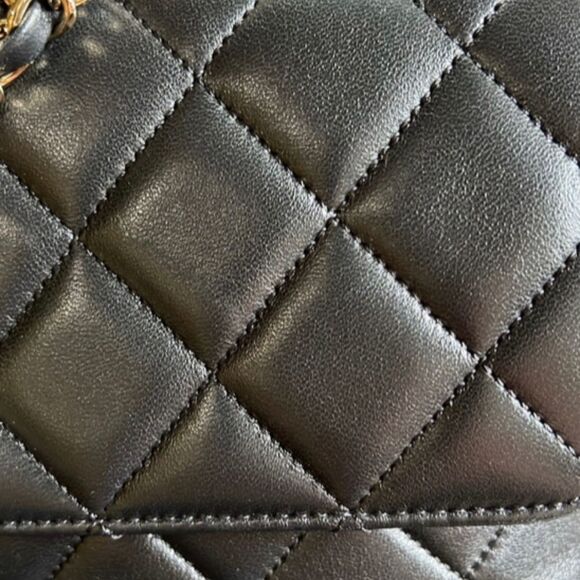 CHANEL Lambskin Quilted Small Trendy CC Dual Handle Flap Bag Black - Picture 13 of 13